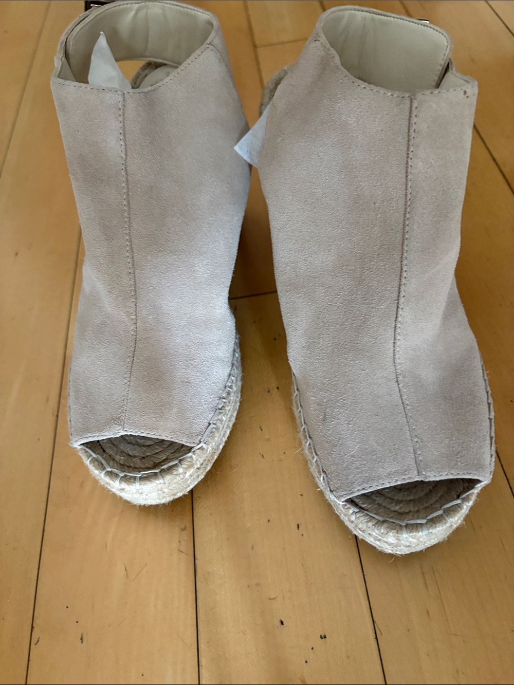 Women's Open-Toe Espadrille Wedge Sandals in Beige